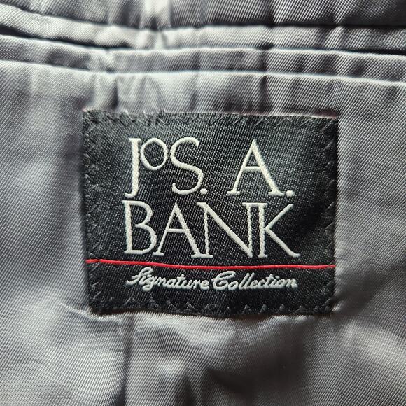 JOS A BANK Mens Sport Coat Blazer 43R Gray Silk Camelhair Hondstooth Check - Picture 6 of 16